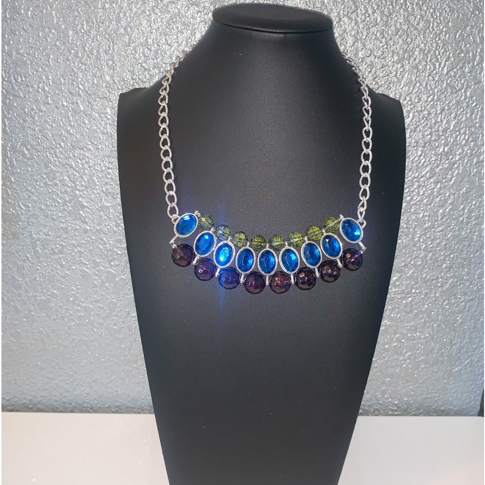 Chico's Designer Multi-Colored Beaded Chunky Chain Necklace
